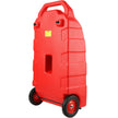 VEVOR Fuel Caddy, 32 Gallon, Portable Fuel Storage Tank On-Wheels, with Manual Transfer Pump, Gasoline Diesel Fuel Container for Cars, Lawn Mowers, ATVs, Boats, More, Red