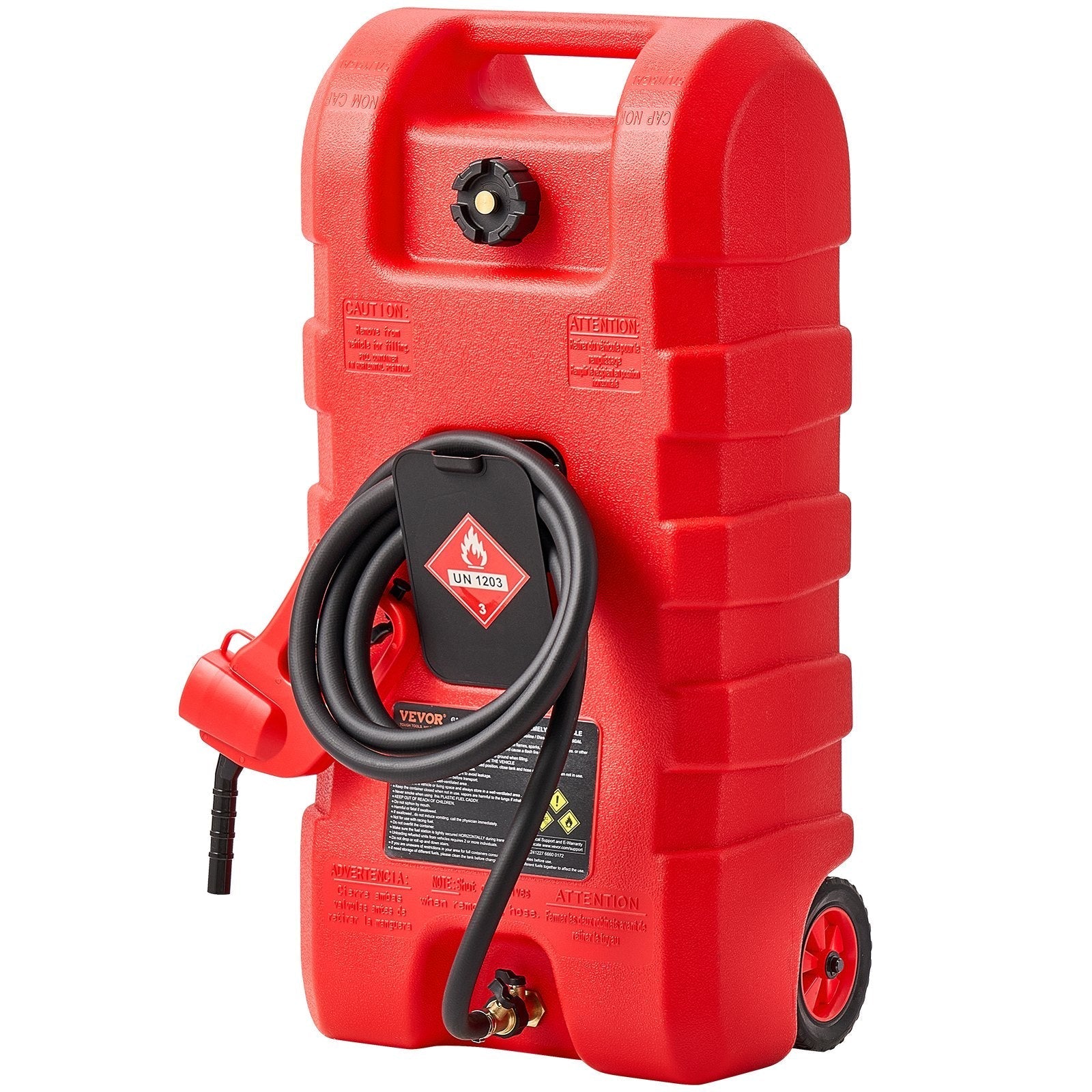 VEVOR Fuel Caddy 15 Gallon Portable Fuel Tank with Gravity & Hand Pump Modes