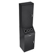 VEVOR Salon Storage Cabinet, Barber Salon Station for Hair Stylist, Hair Stylist Station Set, with 3 Hair Dryer Holders, Cabinets, and A Drawer, Black