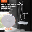 VEVOR Urea-formaldehyde Folding Shower Seat, 13.6'' x 12.8'' Unfolded, Wall Mounted Fold Up Shower Bench with 450 lbs Load Capacity, Space Saving Fold Down Shower Chair for Seniors Children Adults
