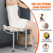 VEVOR Folding PE Shower Seat, 15.7'' x 14.8'' Unfolded, Wall Mounted Fold Up Shower Bench with 500 lbs Load Capacity, Space Saving Fold Down Shower Chair for Seniors Pregnant Women Children Adults