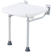VEVOR Folding PE Shower Seat, 15.7'' x 14.8'' Unfolded, Wall Mounted Fold Up Shower Bench with 500 lbs Load Capacity, Space Saving Fold Down Shower Chair for Seniors Pregnant Women Children Adults