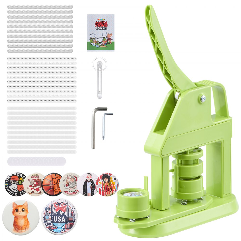 32mm DIY Button Badge Maker Press Kit with 500 Pin Parts, Circle Cutter & Craft Accessories