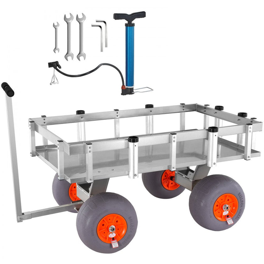 VEVOR Beach Fishing Cart, 500 lbs Load Capacity, Fish and Marine Cart with Four 13
