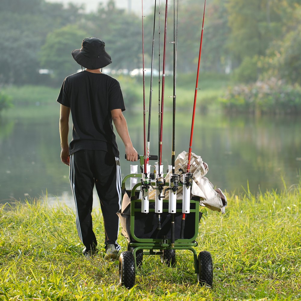 VEVOR Beach Fishing Cart, 300 lbs Load Capacity, Foldable Fish and Marine Cart with Four 11