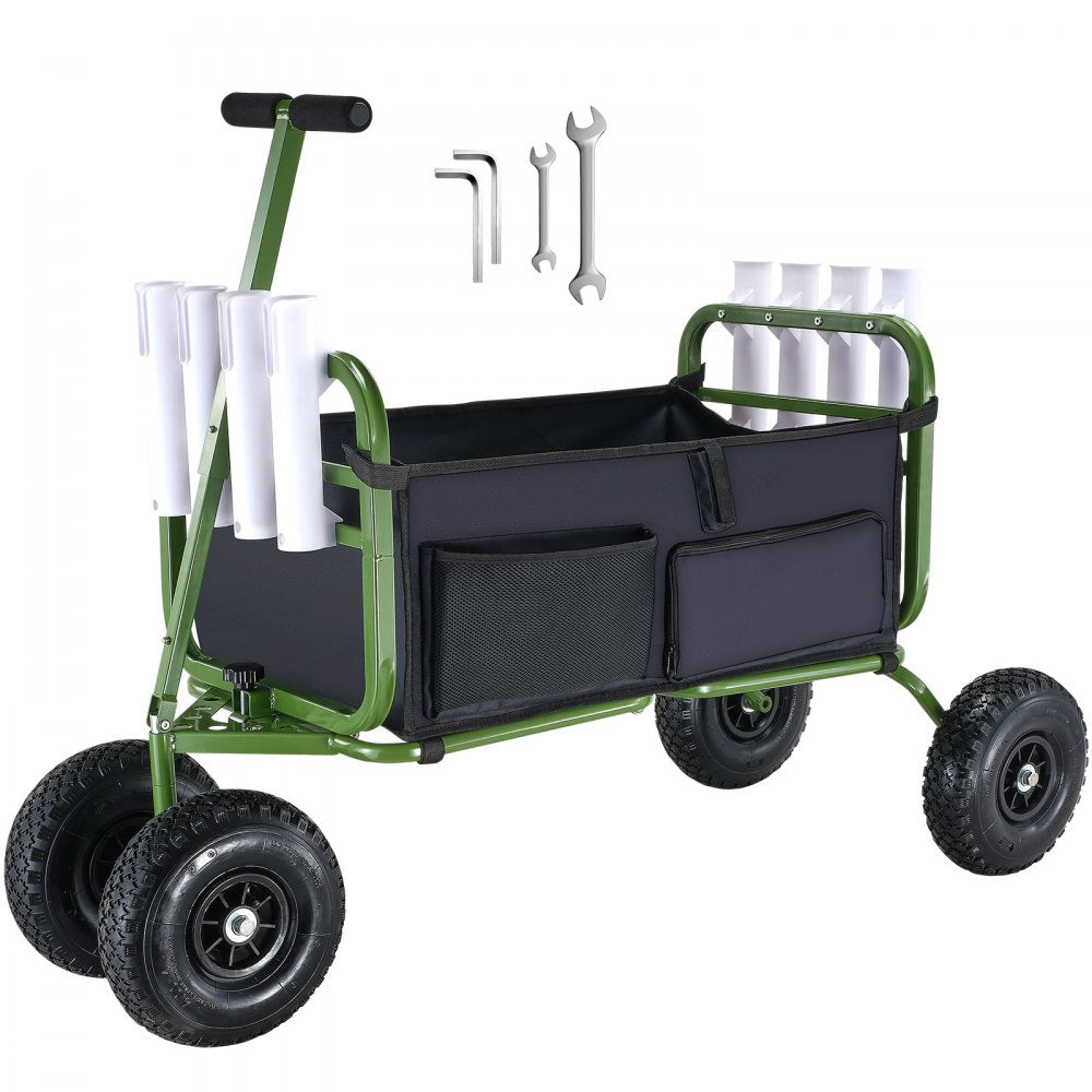 VEVOR Beach Fishing Cart, 300 lbs Load Capacity, Foldable Fish and Marine Cart with Four 11