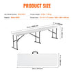 VEVOR 6FT Plastic Folding Bench Portable Outdoor Bench for Picnic Camping Garden