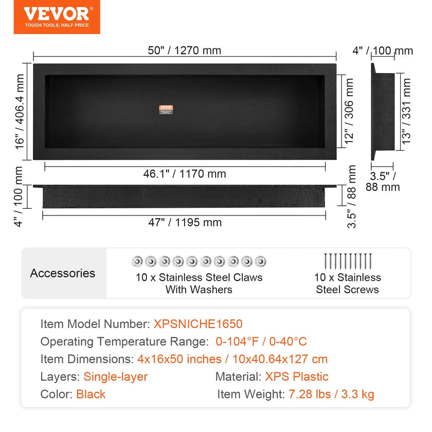VEVOR Shower Niche Ready for Tile 16