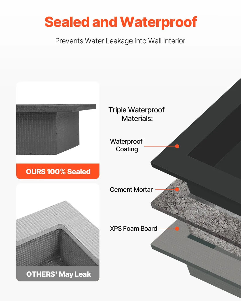 VEVOR Shower Niche 16 x 28 x 4 inch Recessed Wall Shelf for Bathroom Shower