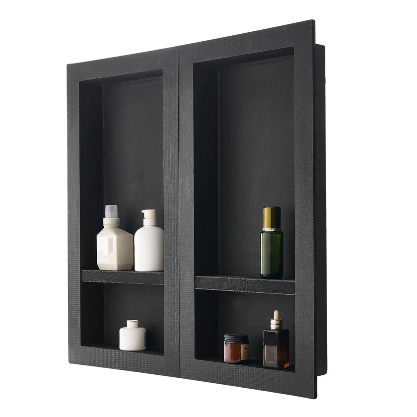 VEVOR Shower Niche, Recessed Wall Shelf, Bathroom Storage Shelf, Four-Layer Shower Niche, Waterproof Bathroom Shelf, XPS Plastic Wall Niche, Grid-Textured Storage Shelf, Modern Shower Storage, Dual-Unit Wall Shelf, Easy Install Bathroom Niche