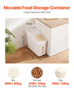 VEVOR Ingredient Storage Bin, 11.4 Gallon Capacity Shelf Ingredient Bin, 280 Cup Flour Bins on Wheels Commercial Prosave Shelf-storage Ingredient Bin with Lid and Scoop Rice Bin for Kitchen White