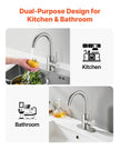 VEVOR Single Handle Sink Faucet, Kitchen Faucet Brushed Nickel Single Handle, Kitchen Water Faucets with Anti-Splash Aerator, Suitable for Bathroom, RV, Bar Sink, Public Restroom, High Arc Spout
