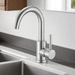 VEVOR Single Handle Sink Faucet, Kitchen Faucet Brushed Nickel Single Handle, Kitchen Water Faucets with Anti-Splash Aerator, Suitable for Bathroom, RV, Bar Sink, Public Restroom, High Arc Spout