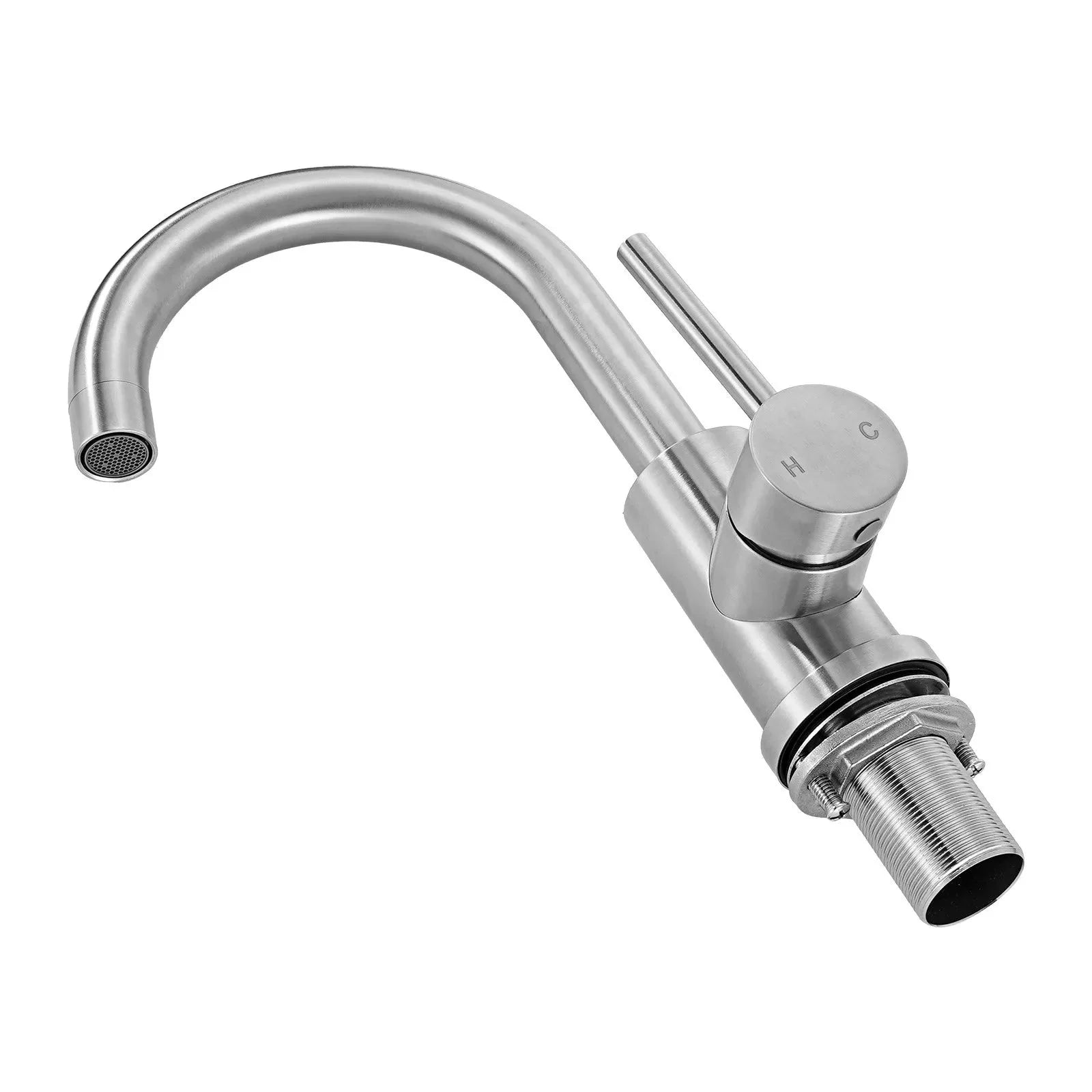 VEVOR Single Handle Sink Faucet, Kitchen Faucet Brushed Nickel Single Handle, Kitchen Water Faucets with Anti-Splash Aerator, Suitable for Bathroom, RV, Bar Sink, Public Restroom, High Arc Spout