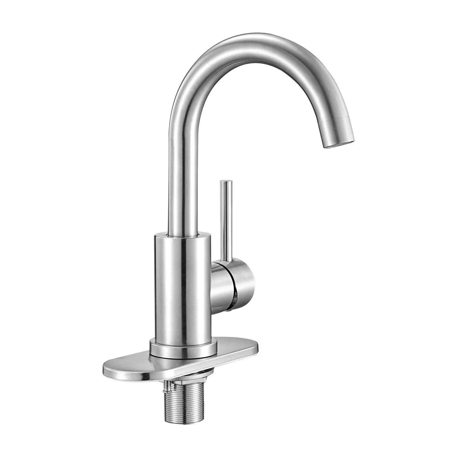 VEVOR Single Handle Sink Faucet, Kitchen Faucet Brushed Nickel Single Handle, Kitchen Water Faucets with Anti-Splash Aerator, Suitable for Bathroom, RV, Bar Sink, Public Restroom, High Arc Spout