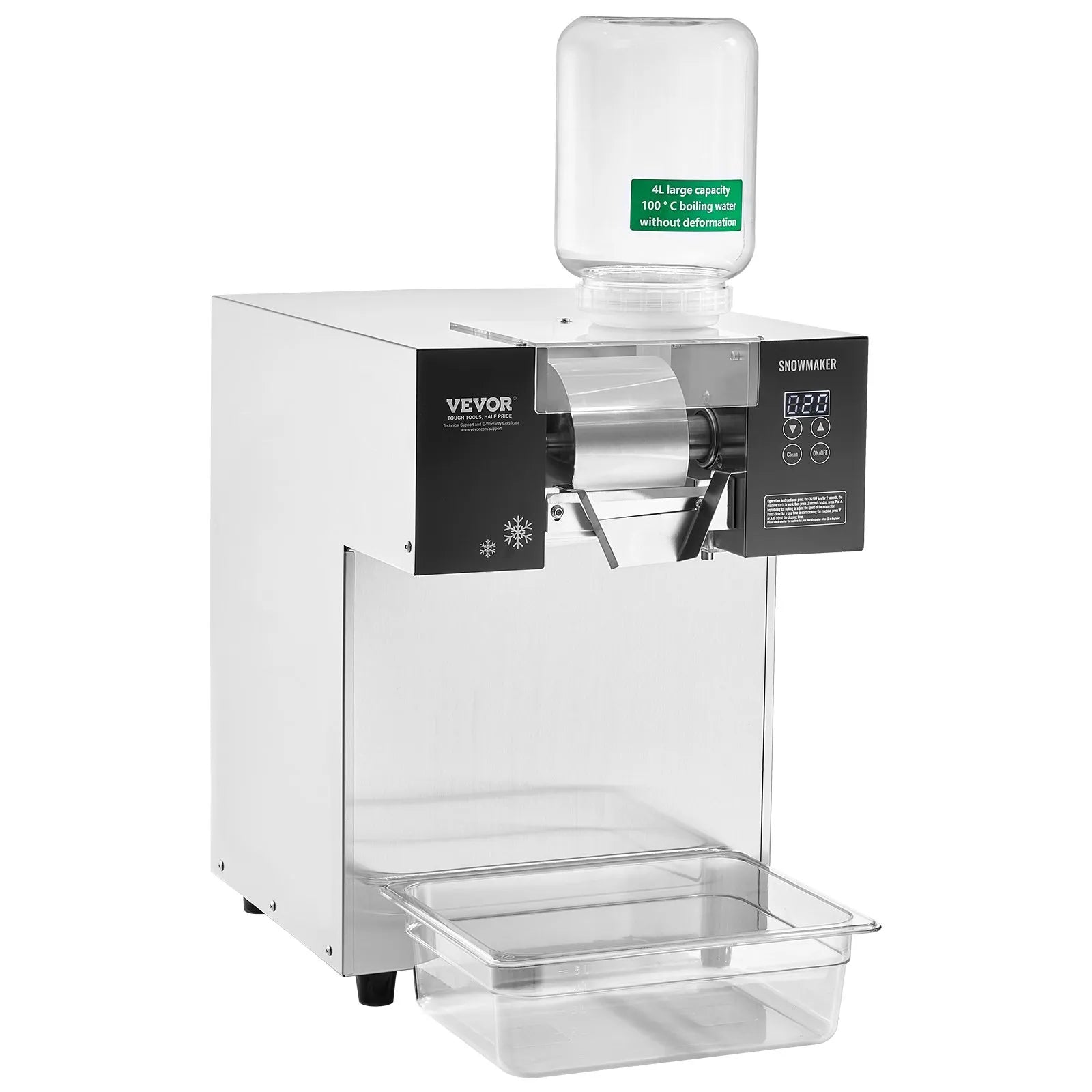 VEVOR Commercial Snowflake Ice Machine 385LBS/24H Stainless Steel for Ice Cream