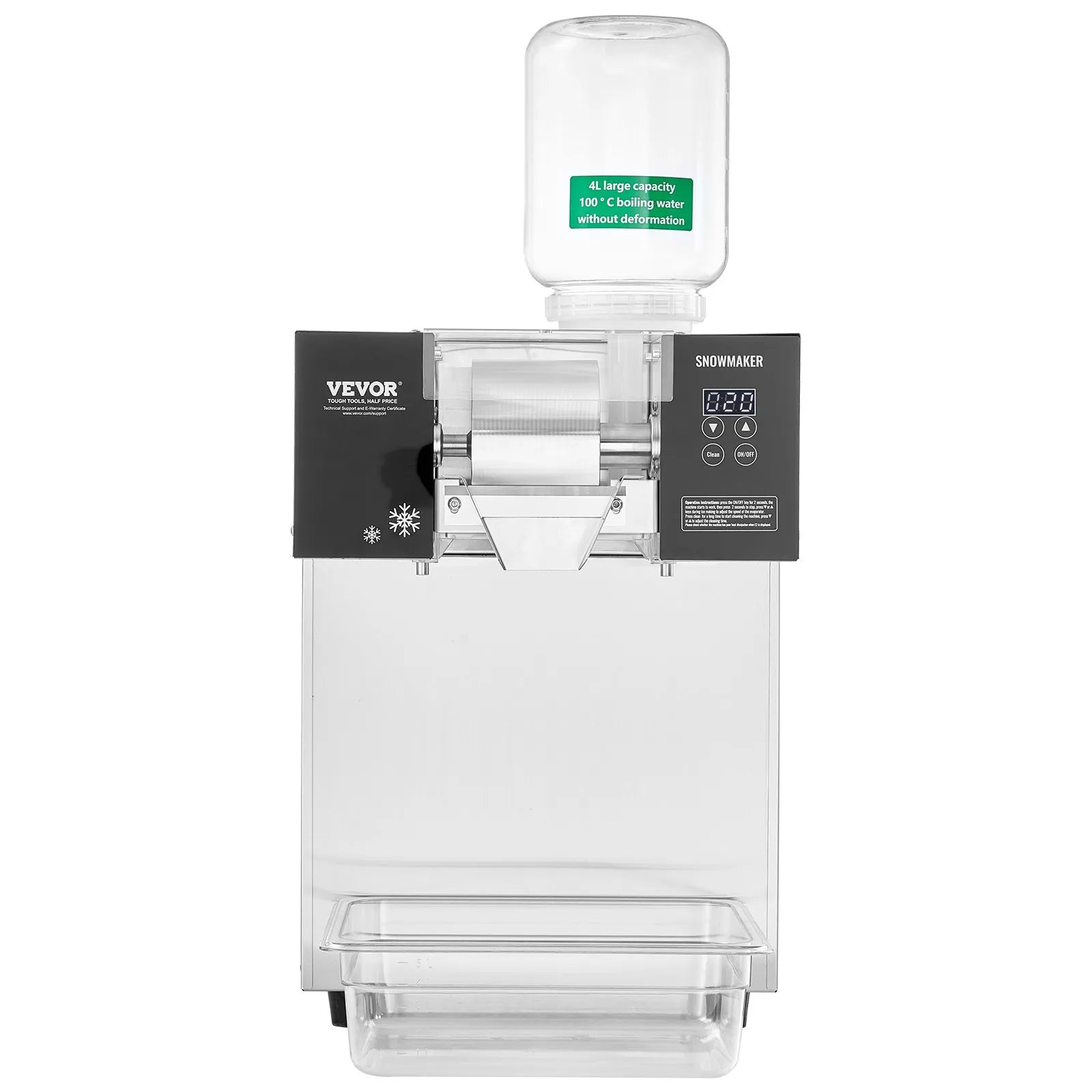 VEVOR Commercial Snowflake Ice Machine 385LBS/24H Stainless Steel for Ice Cream