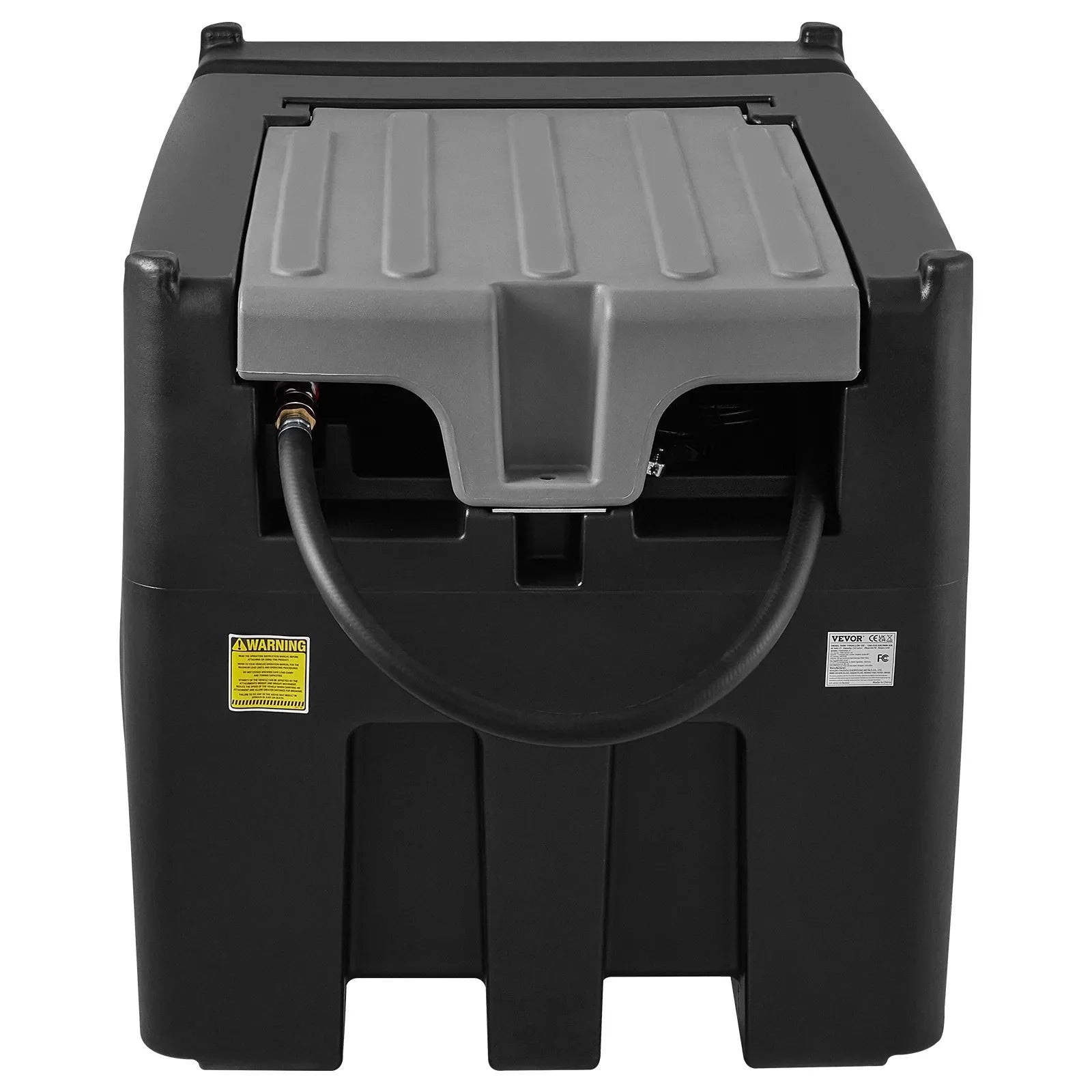 VEVOR Portable Diesel Tank, 116 Gallon Capacity & 10 GPM Flow Rate, Diesel Fuel Tank with 12V Electric Transfer Pump and 13.1ft Rubber Hose, PE Diesel Transfer Tank for Easy Fuel Transportation, Black