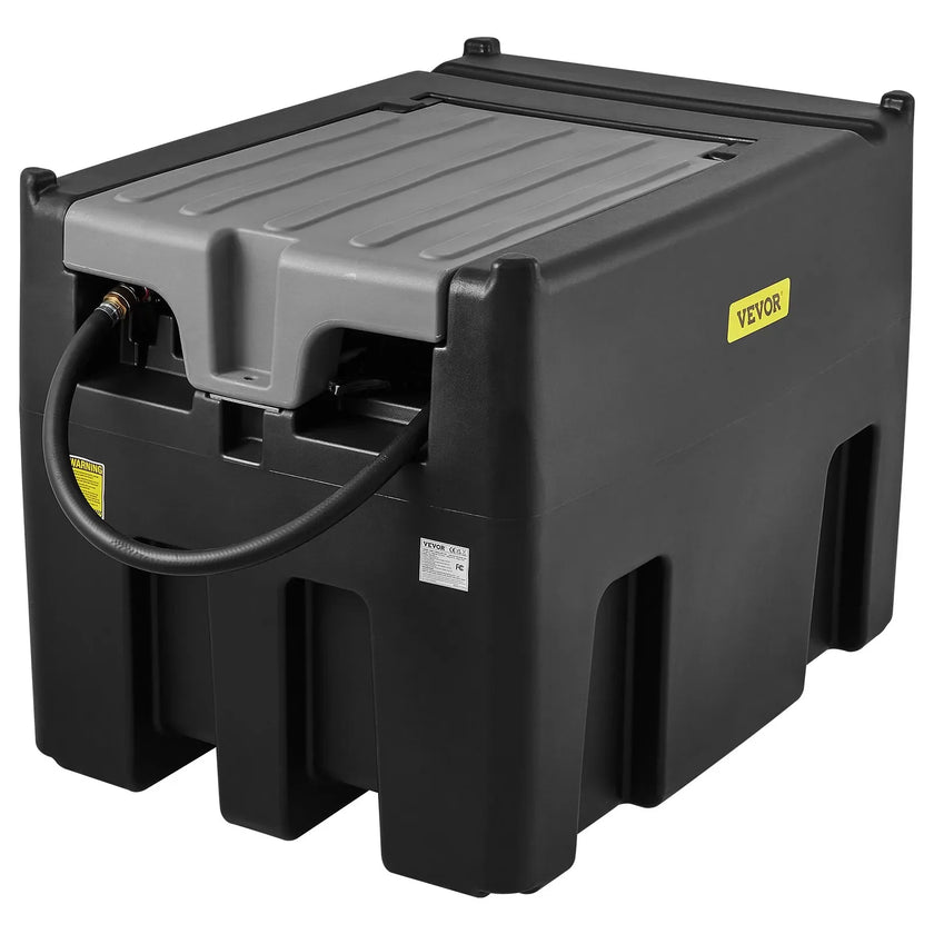 VEVOR Portable Diesel Tank, 116 Gallon Capacity & 10 GPM Flow Rate, Diesel Fuel Tank with 12V Electric Transfer Pump and 13.1ft Rubber Hose, PE Diesel Transfer Tank for Easy Fuel Transportation, Black