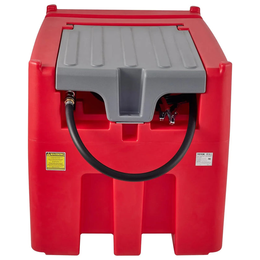 VEVOR Portable Diesel Tank, 116 Gallon Capacity & 10 GPM Flow Rate, Diesel Fuel Tank with 12V Electric Transfer Pump and 13.1ft Rubber Hose, PE Diesel Transfer Tank for Easy Fuel Transportation, Red
