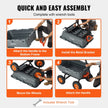 VEVOR Dump Cart, Poly Garden Dump Cart with Easy to Assemble Steel Frame, Dump Wagon with 2-in-1 Convertible Handle, 6.48 cu.ft Utility Wheelbarrow 1200 lbs Capacity, 13 inch Tires