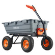 VEVOR Dump Cart, Poly Garden Dump Cart with Easy to Assemble Steel Frame, Dump Wagon with 2-in-1 Convertible Handle, 6.48 cu.ft Utility Wheelbarrow 1200 lbs Capacity, 13 inch Tires