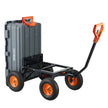 VEVOR Dump Cart, Poly Garden Dump Cart with Easy to Assemble Steel Frame, Dump Wagon with 2-in-1 Convertible Handle, 6.48 cu.ft Utility Wheelbarrow 1200 lbs Capacity, 13 inch Tires