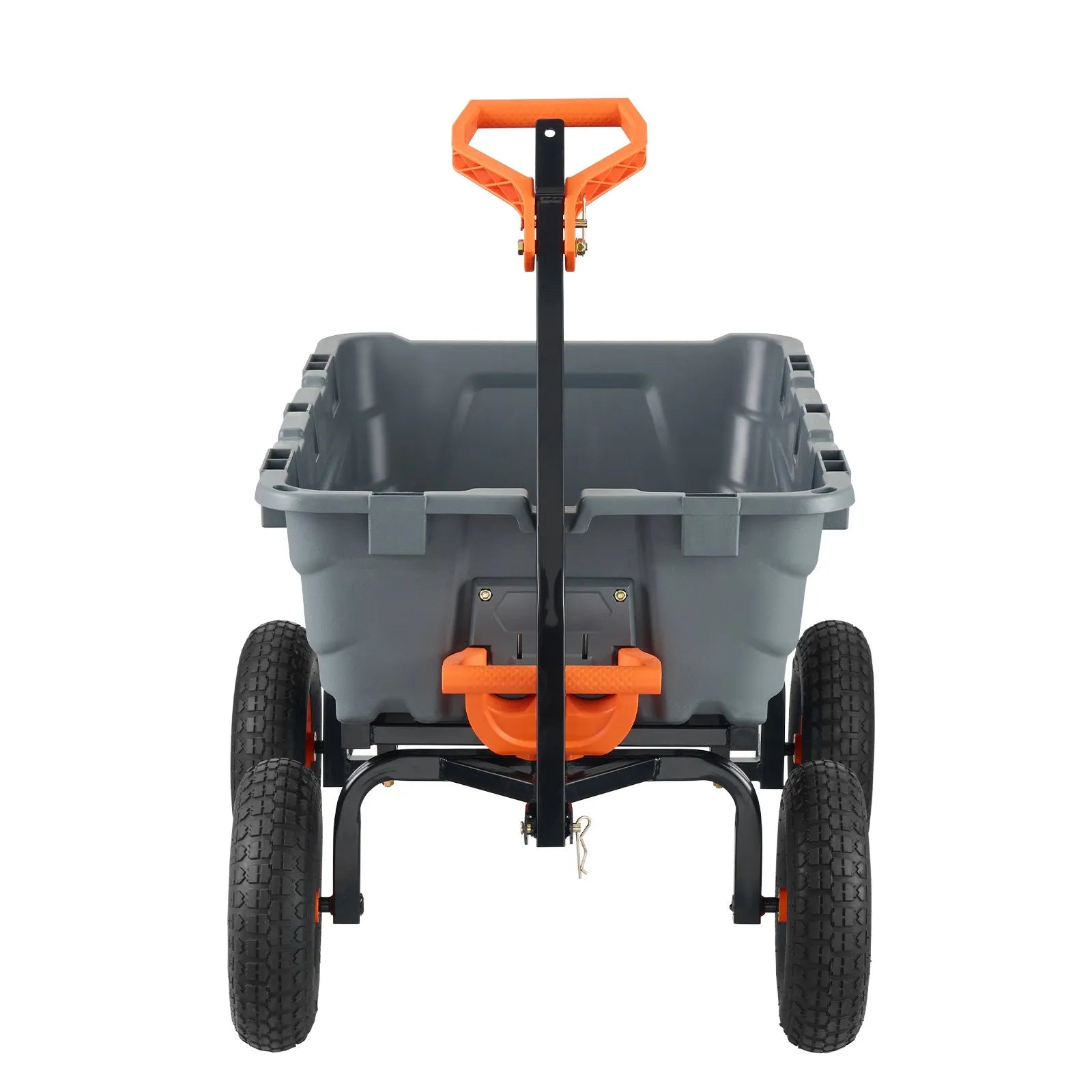 VEVOR Dump Cart, Poly Garden Dump Cart with Easy to Assemble Steel Frame, Dump Wagon with 2-in-1 Convertible Handle, 6.48 cu.ft Utility Wheelbarrow 1200 lbs Capacity, 13 inch Tires