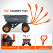 VEVOR Dump Cart, Poly Garden Dump Cart with Easy to Assemble Steel Frame, Dump Wagon with 2-in-1 Convertible Handle, Utility Wheelbarrow 1500 lbs Capacity, 13 inch Tires
