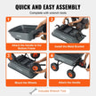 VEVOR Dump Cart, Poly Garden Dump Cart with Easy to Assemble Steel Frame, Dump Wagon with 2-in-1 Convertible Handle, Utility Wheelbarrow 600 lbs Capacity, 10 inch Tires