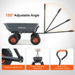 VEVOR Dump Cart, Poly Garden Dump Cart with Easy to Assemble Steel Frame, Dump Wagon with 2-in-1 Convertible Handle, Utility Wheelbarrow 600 lbs Capacity, 10 inch Tires