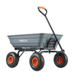 VEVOR Dump Cart, Poly Garden Dump Cart with Easy to Assemble Steel Frame, Dump Wagon with 2-in-1 Convertible Handle, Utility Wheelbarrow 600 lbs Capacity, 10 inch Tires