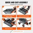VEVOR Dump Cart, Poly Garden Dump Cart with Easy to Assemble Steel Frame, Dump Wagon with 2-in-1 Convertible Handle, Utility Wheelbarrow 800 lbs Capacity, 10 inch Tires