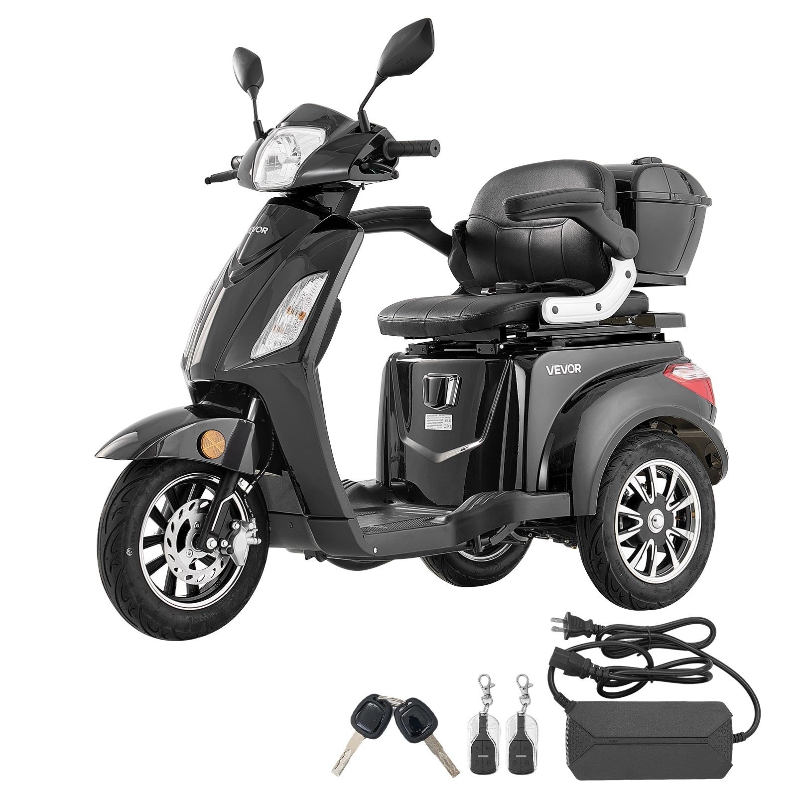 Heavy-Duty 3-Wheel Mobility Scooter for Seniors & Adults, 500 lb Capacity, 21.5 Mile Range, 1000W All-Terrain Electric Scooter