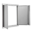 VEVOR BBQ Access Door, 24W x 24H Inch Double Outdoor Kitchen Door, Stainless Steel Flush Mount Door, Wall Vertical Door with Recessed Handles , for BBQ Island, Grilling Station, Outside Cabinet
