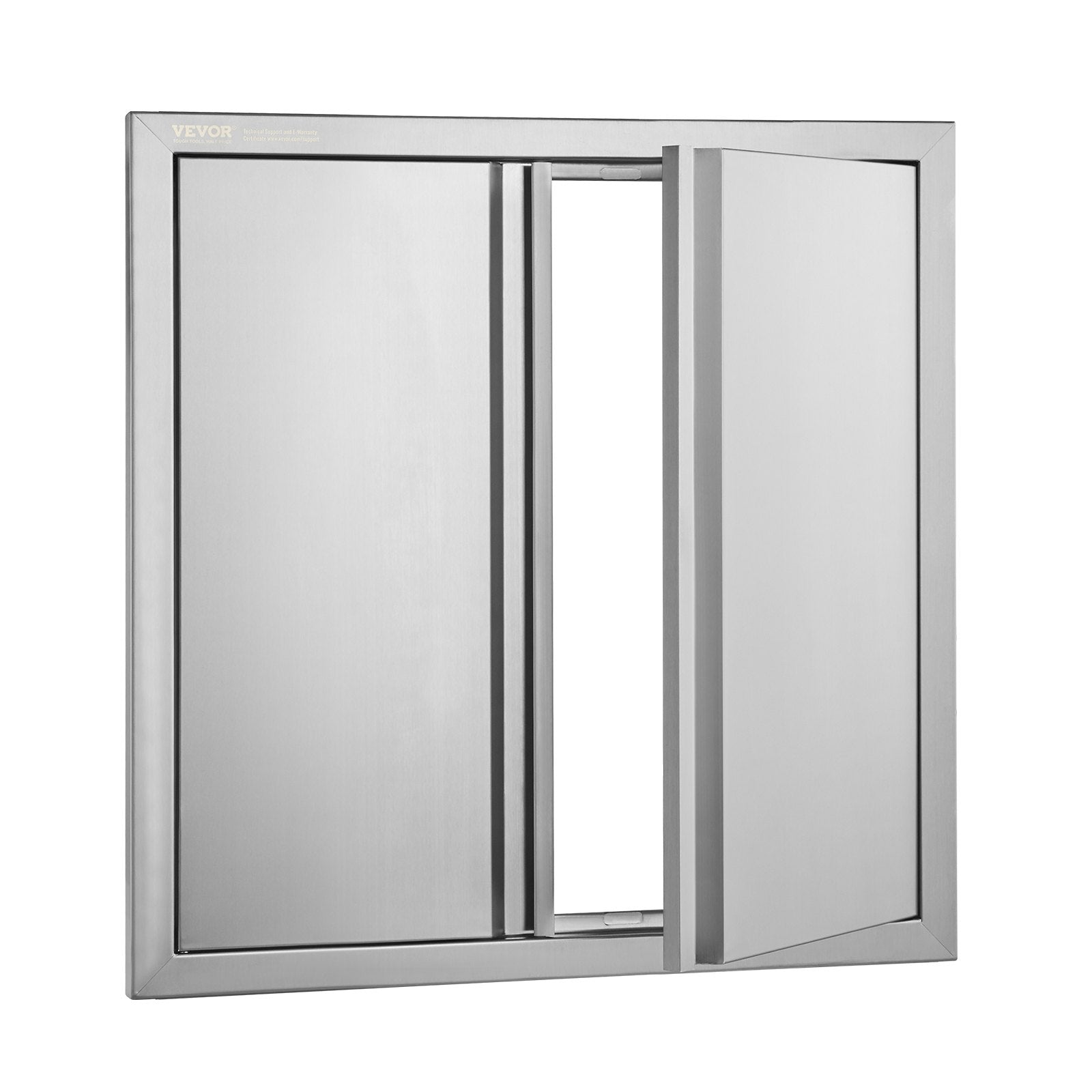 VEVOR BBQ Access Door, 24W x 24H Inch Double Outdoor Kitchen Door, Stainless Steel Flush Mount Door, Wall Vertical Door with Recessed Handles , for BBQ Island, Grilling Station, Outside Cabinet