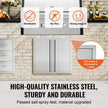 VEVOR BBQ Access Door, 26W x 24H Inch Double Outdoor Kitchen Door, Stainless Steel Flush Mount Door, Wall Vertical Door with Recessed Handles , for BBQ Island, Grilling Station, Outside Cabinet