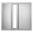 VEVOR BBQ Access Door, 26W x 24H Inch Double Outdoor Kitchen Door, Stainless Steel Flush Mount Door, Wall Vertical Door with Recessed Handles , for BBQ Island, Grilling Station, Outside Cabinet