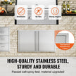 VEVOR BBQ Access Door, 36W x 21H Inch Double Outdoor Kitchen Door, Stainless Steel Flush Mount Door, Wall Vertical Door with Recessed Handles , for BBQ Island, Grilling Station, Outside Cabinet