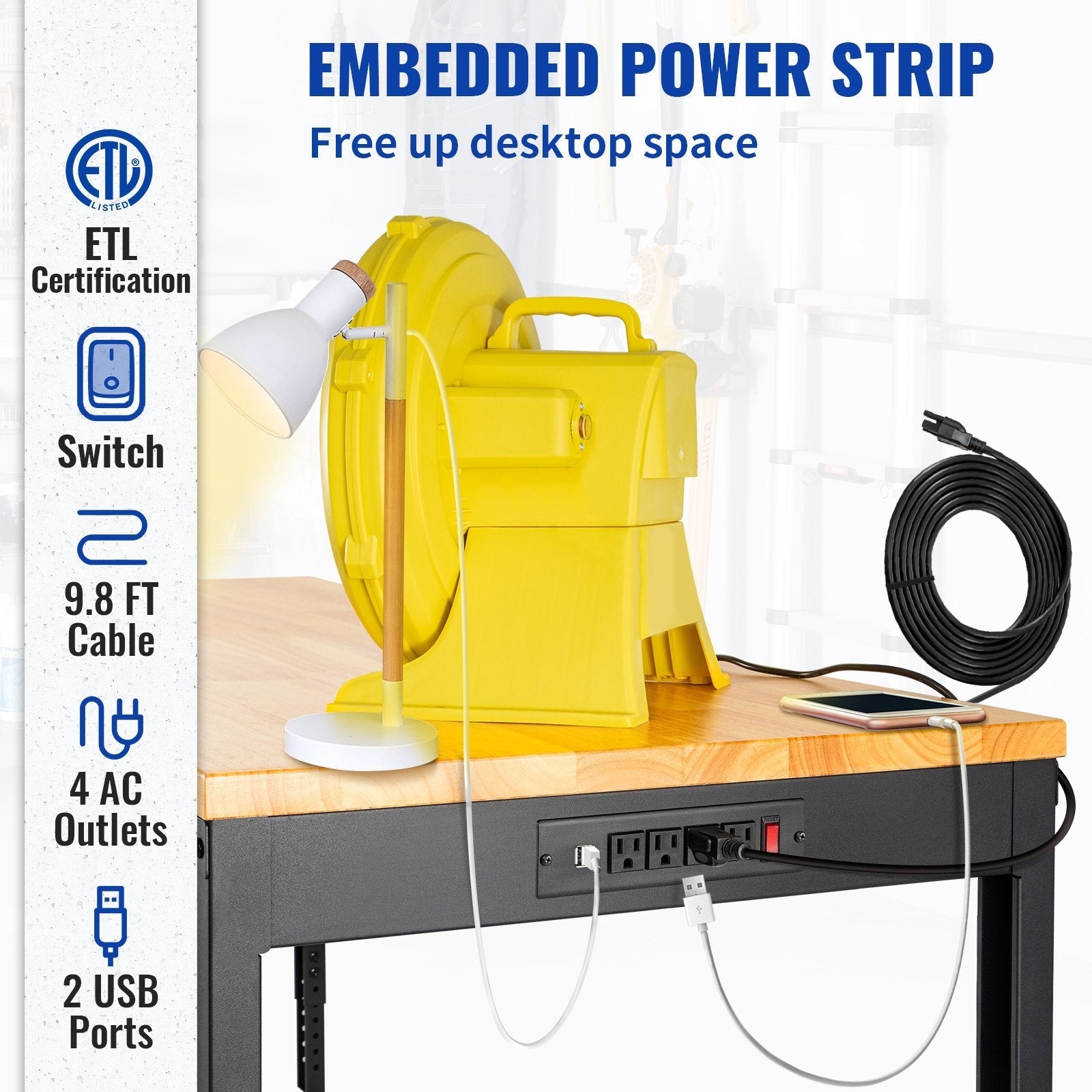 VEVOR Workbench Adjustable Height, 48