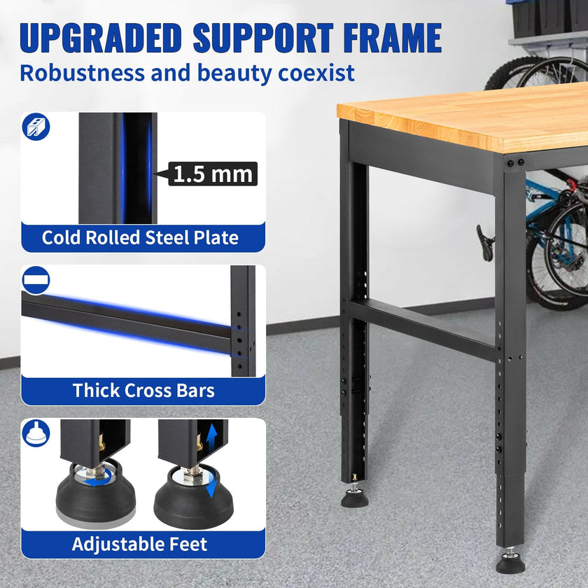 VEVOR Workbench Adjustable Height, 61