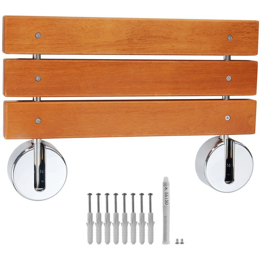VEVOR Folding Teak Shower Seat 20.1