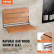 VEVOR Folding Oak Shower Seat 16.1