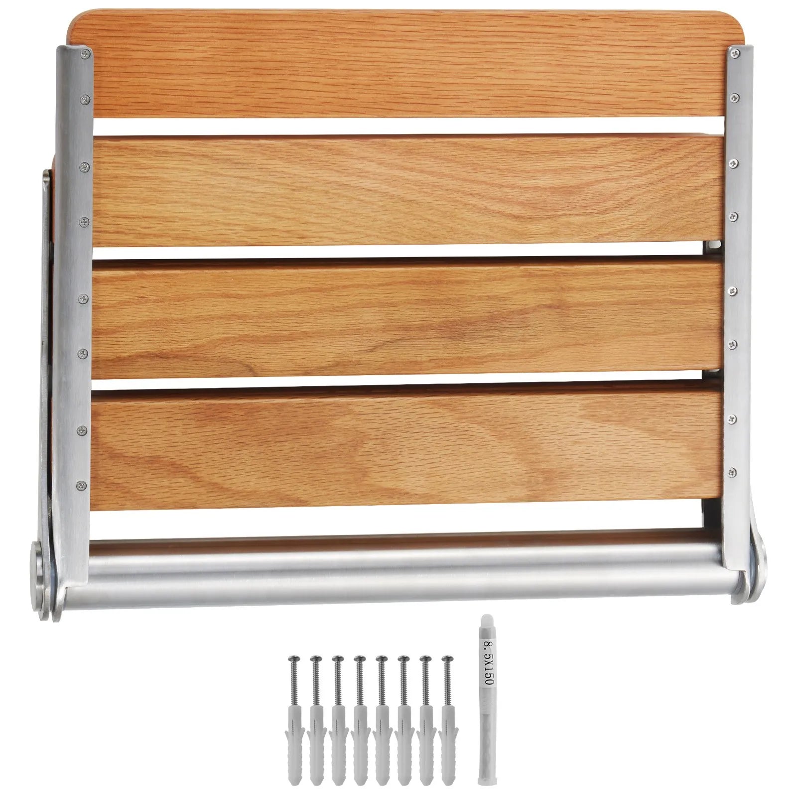 VEVOR Folding Oak Shower Seat 16.1