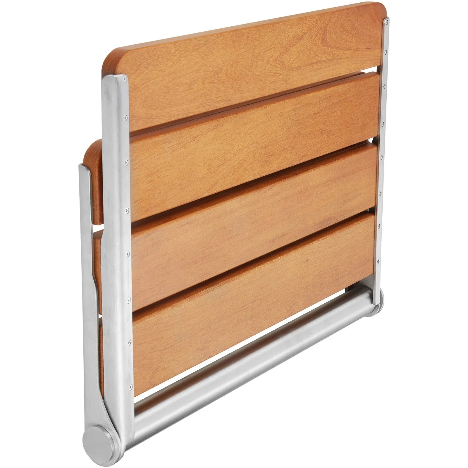 VEVOR Folding Teak Shower Seat 20.9'' x 16'' Wall Mounted Shower Bench 500 lbs