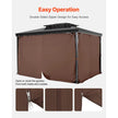 VEVOR Gazebo Privacy Curtain 10' x 10' x 6.9' Waterproof Gazebo Curtains Coffee