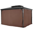 VEVOR Gazebo Privacy Curtain 10' x 10' x 6.9' Waterproof Gazebo Curtains Coffee
