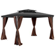 VEVOR Gazebo Privacy Curtain 10' x 10' x 6.9' Waterproof Gazebo Curtains Coffee