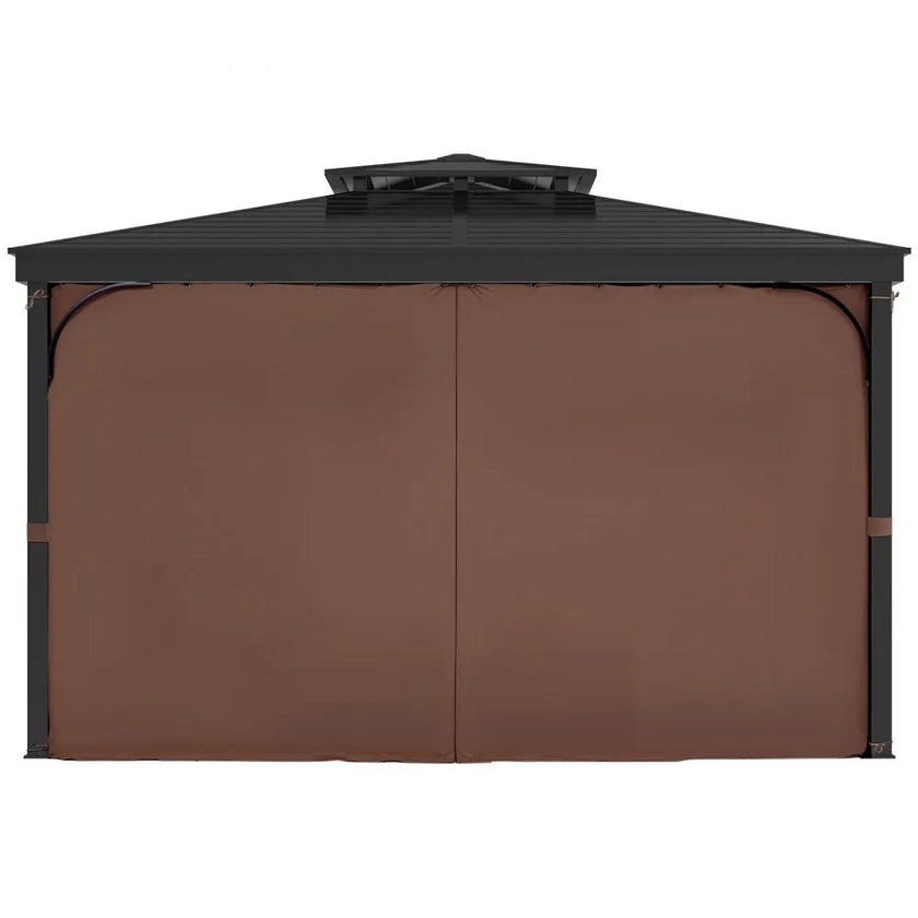 VEVOR Gazebo Privacy Curtain 10' x 10' x 6.9' Waterproof Gazebo Curtains Coffee