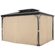 VEVOR Gazebo Privacy Curtain 12' x 10' x 7.3' Waterproof Gazebo Curtains Khaki